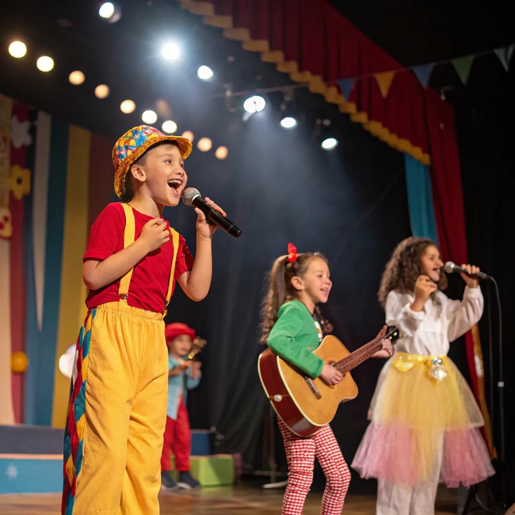 Children performing on stage